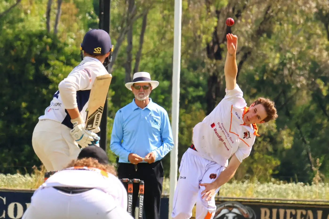NOT GOOD ENOUGH: WDCA head of umpires Michael Hurley (centre) said the instance of umpire abuse at Strathbogie on Saturday was not acceptable. PHOTO: Janet Watt