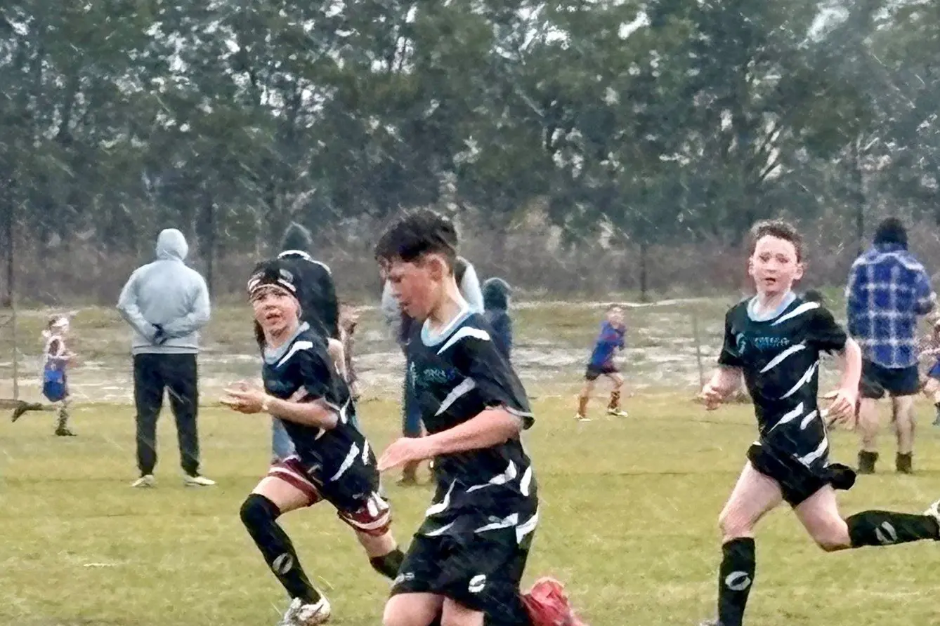 GREAT RUN: Teddy finds time and space down the left edge.