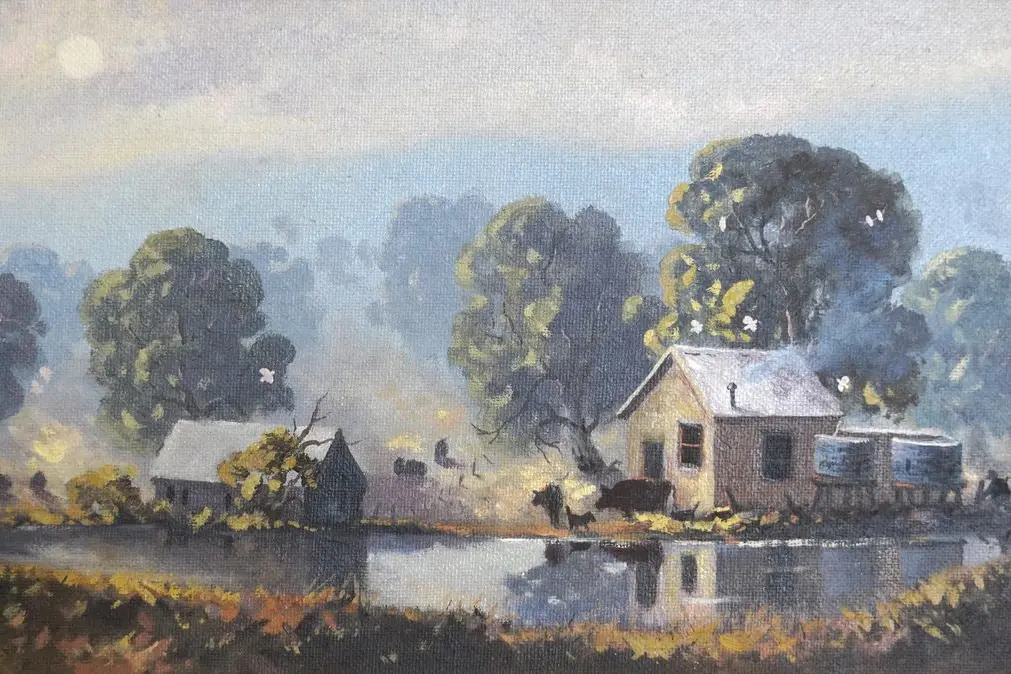 ILLUMINATED LANDSCAPE: The exhibition includes works such as Leon Pappas\\' \"Another Day in Paradise\", oil on canvas, 31.5 x 51.5 cm (framed).