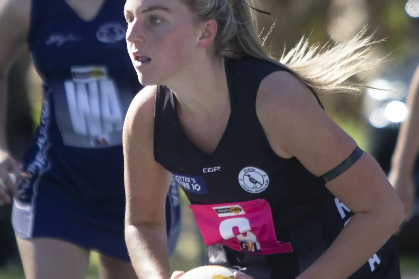SETTING UP: Bree Sudomirski locks in and scans for movement up the court. PHOTOS: Dale Mann