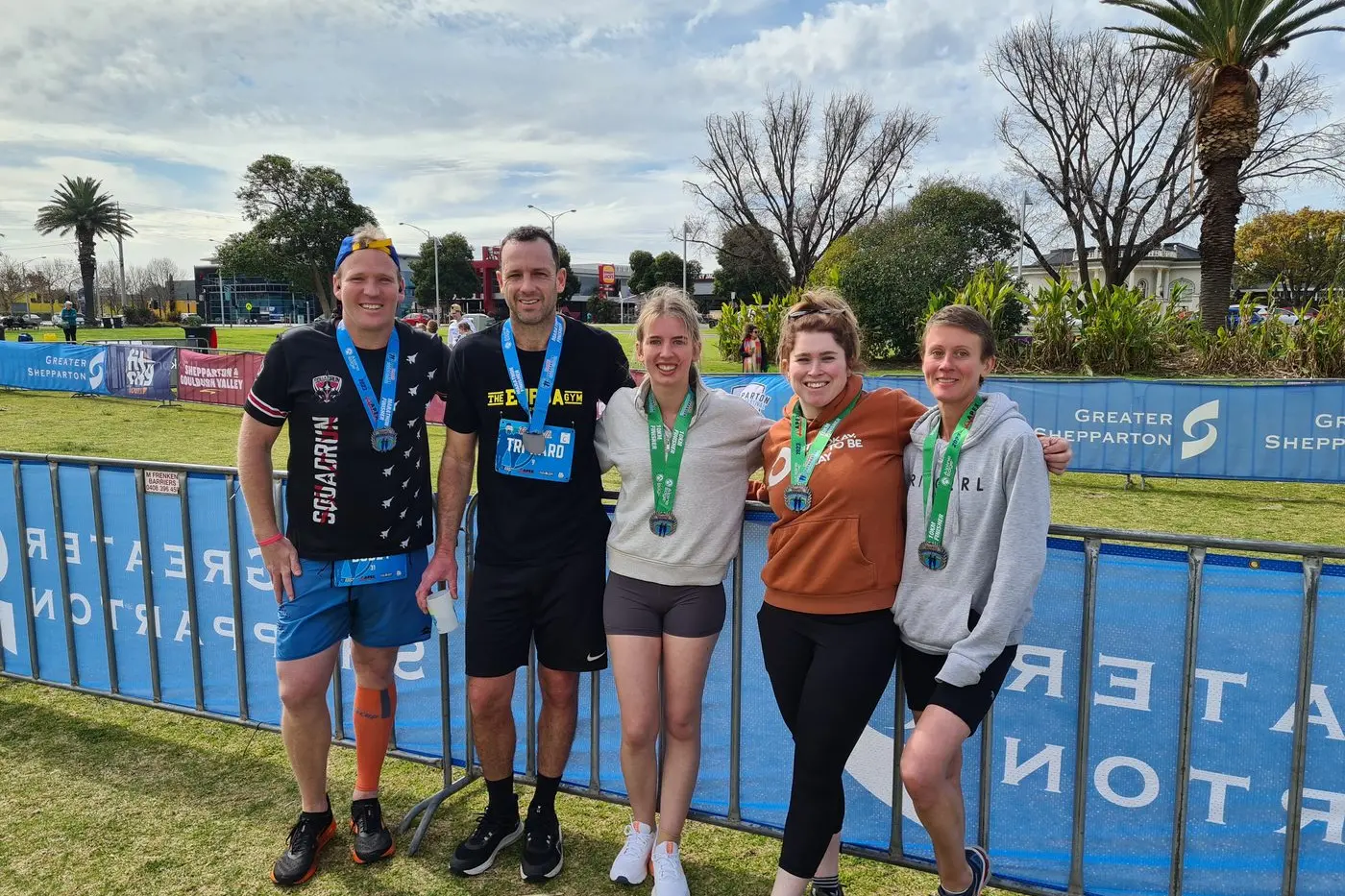 Unstoppable determination: Pushed to their limits. Left to right: James Bodycoat, Daniel Godsmark, Lily Godson, Hannah Tuckett and Bibby Simmonds).