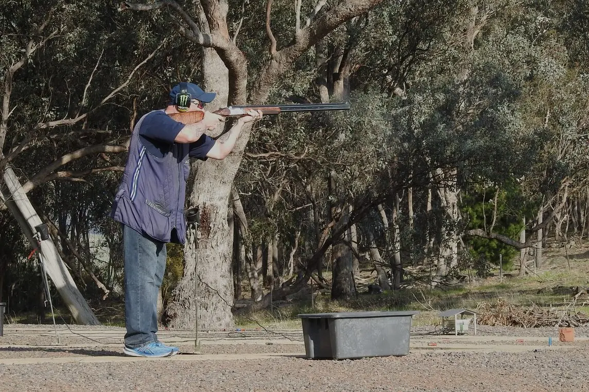 FOCUSED AIM: Rayce Burgess takes aim with a steady hand, lining up his shot at the Euroa September competition.