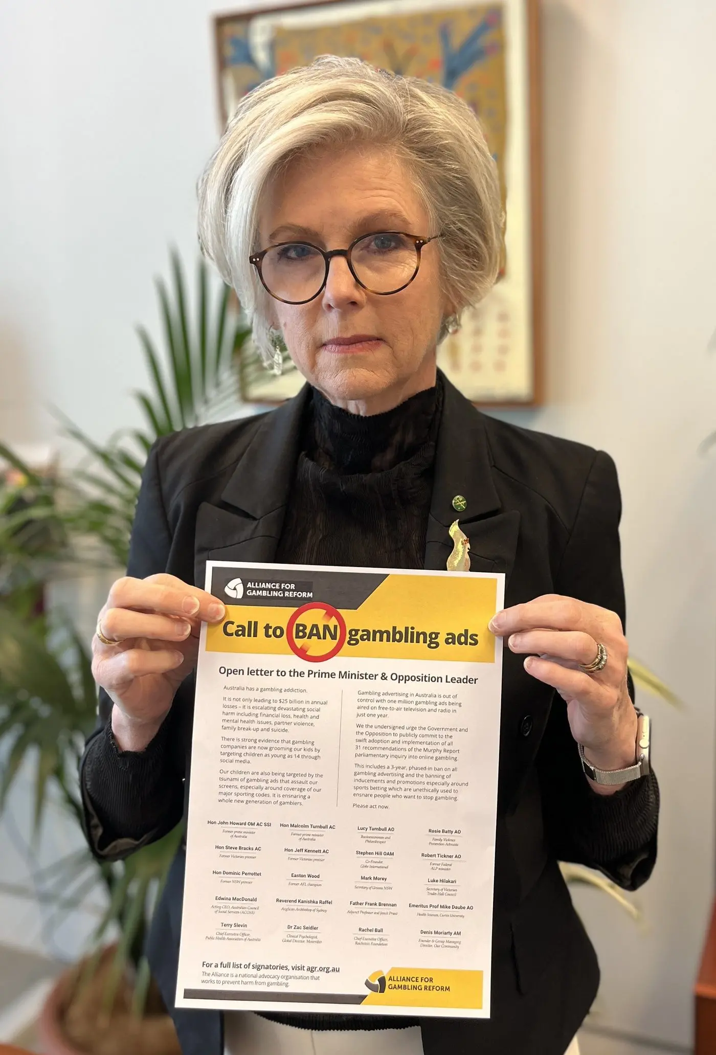 LENDING SUPPORT: Helen Haines is among the signatories to an open letter issued by the Alliance for Gambling Reform, which calls for a ban on gambling ads.