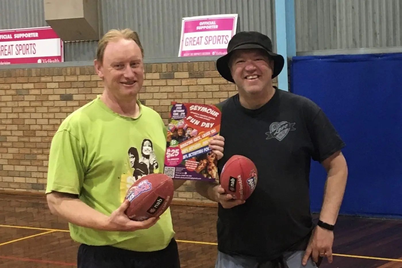 FUN CENTRE: Michael Easton and Duncan Birks at the venue.