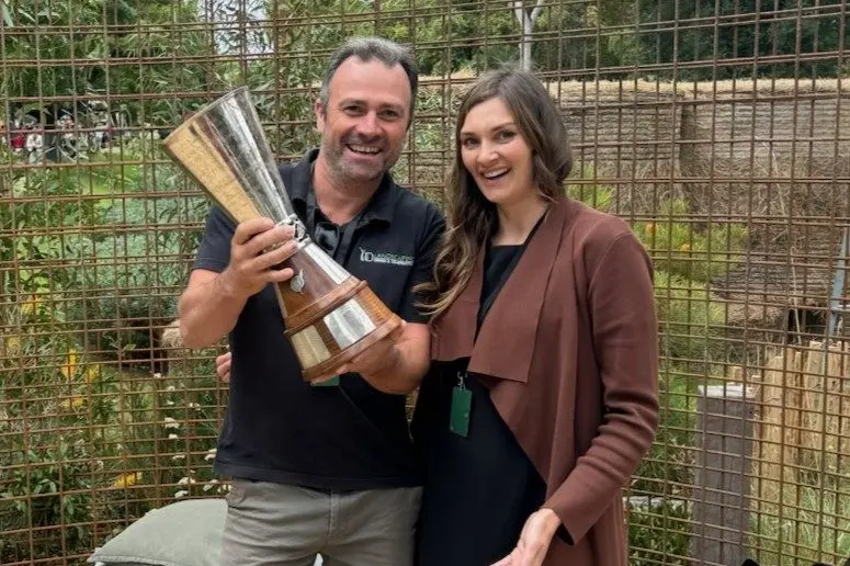 CHUFFED LANDSCAPERS: Mr Riley\\u2019s award-winning show garden was a collaboration with Melbourne\\u2019s Emmaline Bowman.