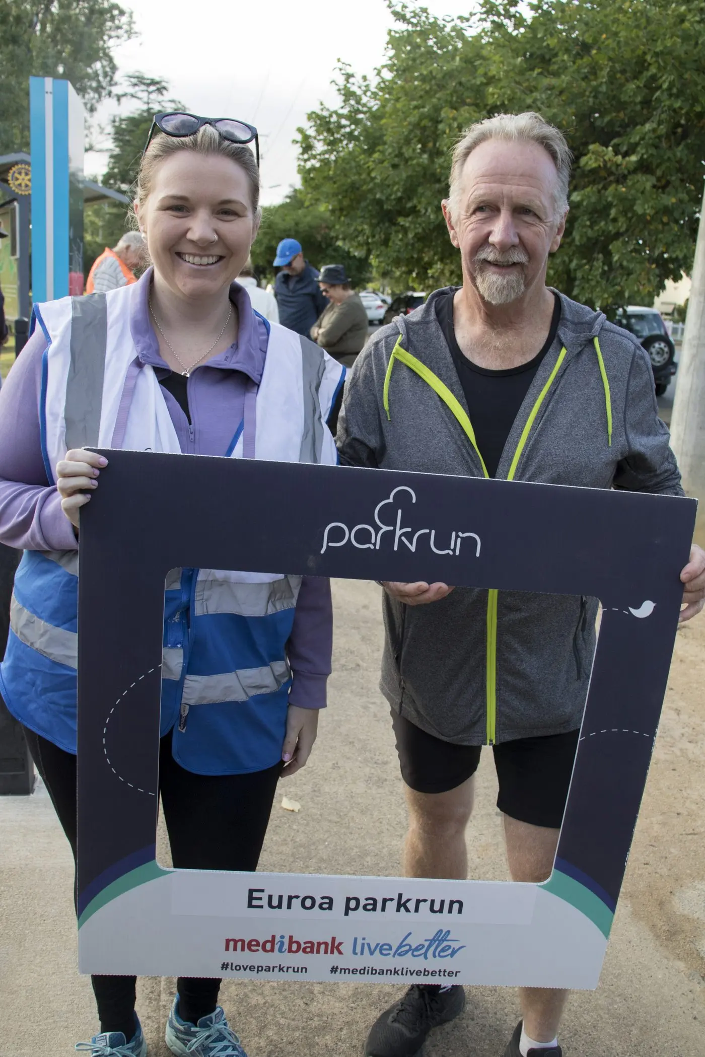 GOOD TO BE BACK: Euroa Parkrun organisers Ellie Beadle and Jim Kirkpatrick looked ahead to the first Euroa Parkrun in months.  PHOTOS: Dale Mann