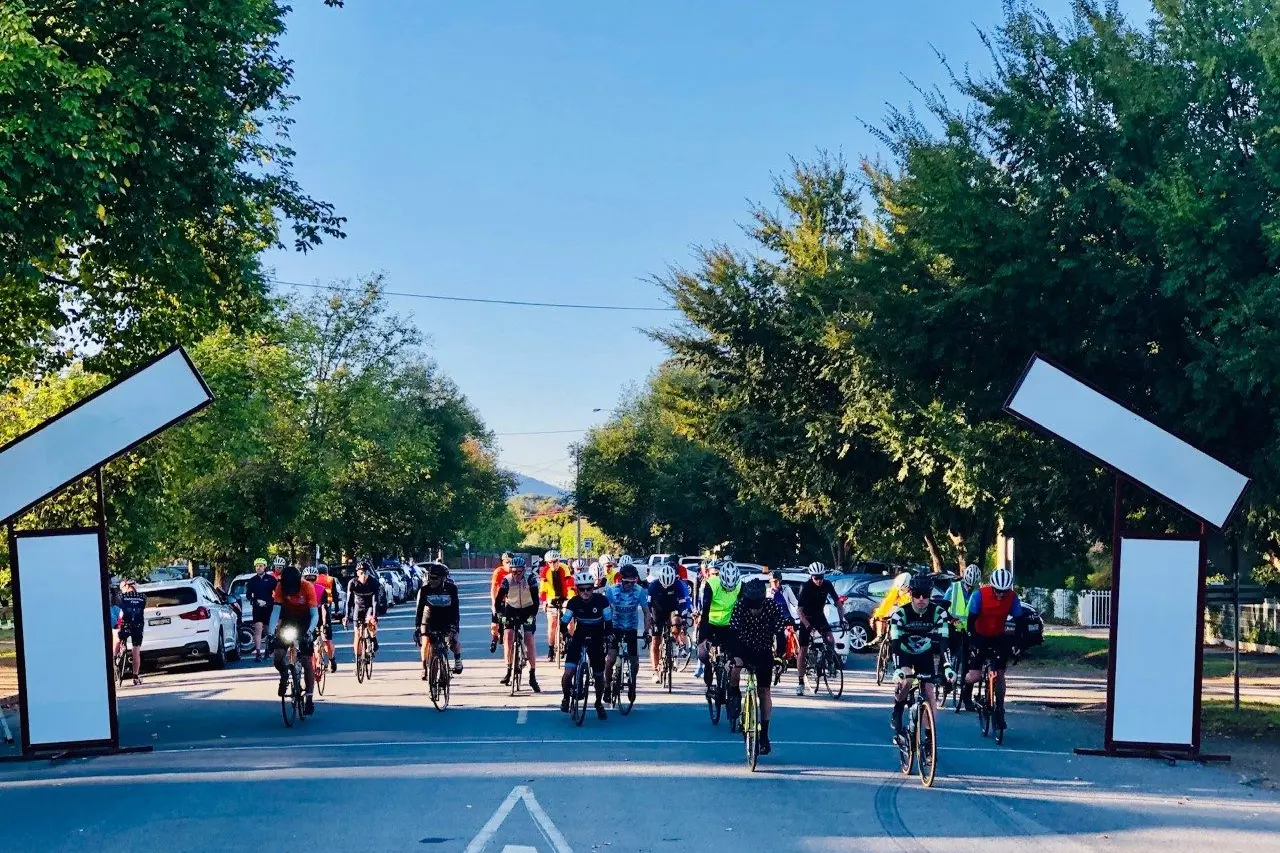 AT THE READY: Riders prepare for the start of the event in Kirkland Avenue. PHOTOS: Bill Sargood Id:25030