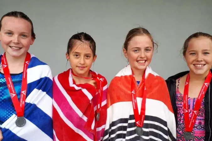 A GREAT TEAM EFFORT: The relay team of Kadey Macklin, Macey Watson, Matilda Riddle and Lily Asquith came second at the regional event.