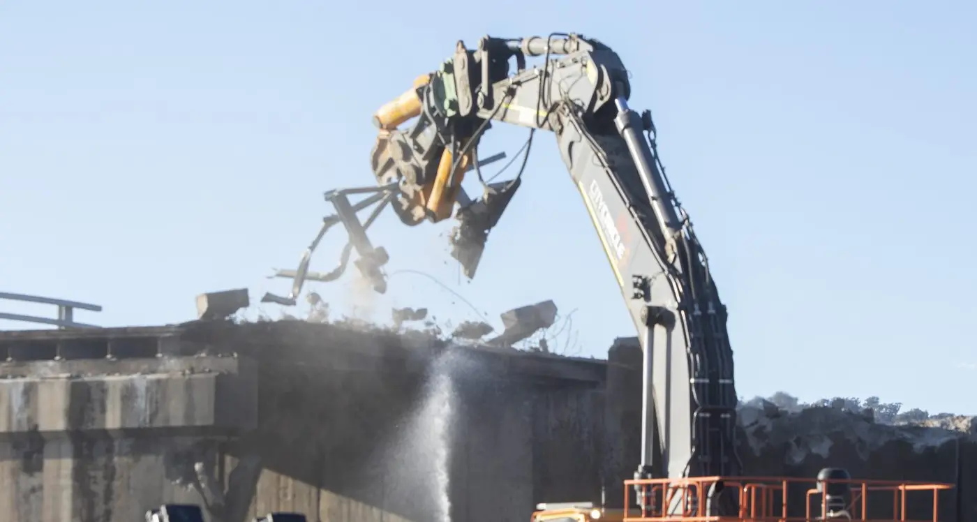 Bridge finally comes down