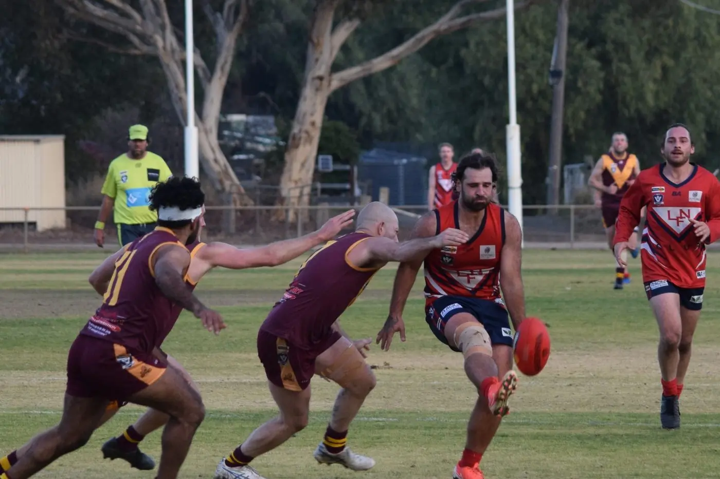 DYING MINUTES: Playing coach Jordan Formosa was among the best and a standout during the final quarter against Stanhope. PHOTOS: Andy Wilson