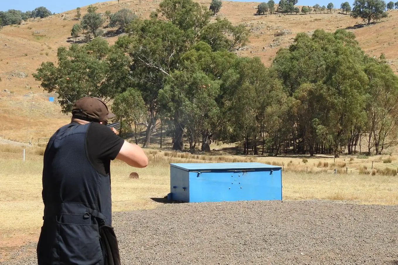 STRAIGHT SHOOTER: Zac Felminham takes aim and fires with precision during the pair event.