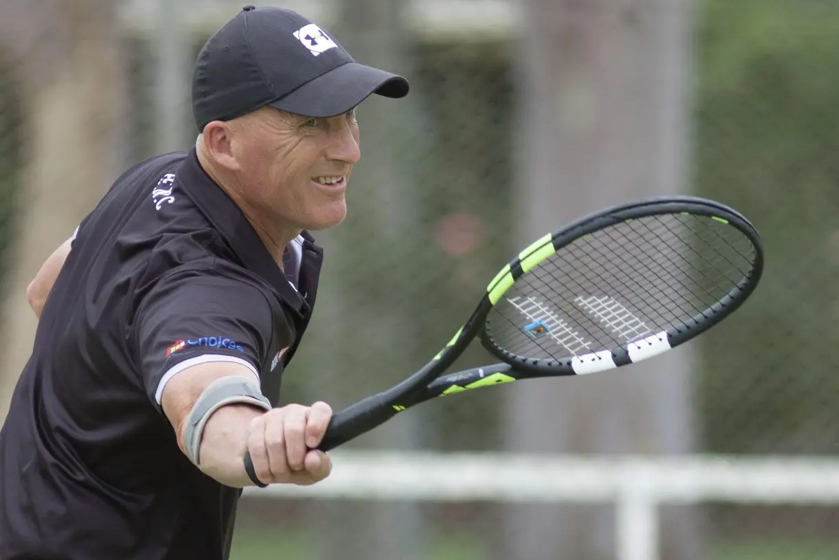 ON THE CHARGE: Scott Watson drives forward taking control of the court. PHOTOS: Dale Mann