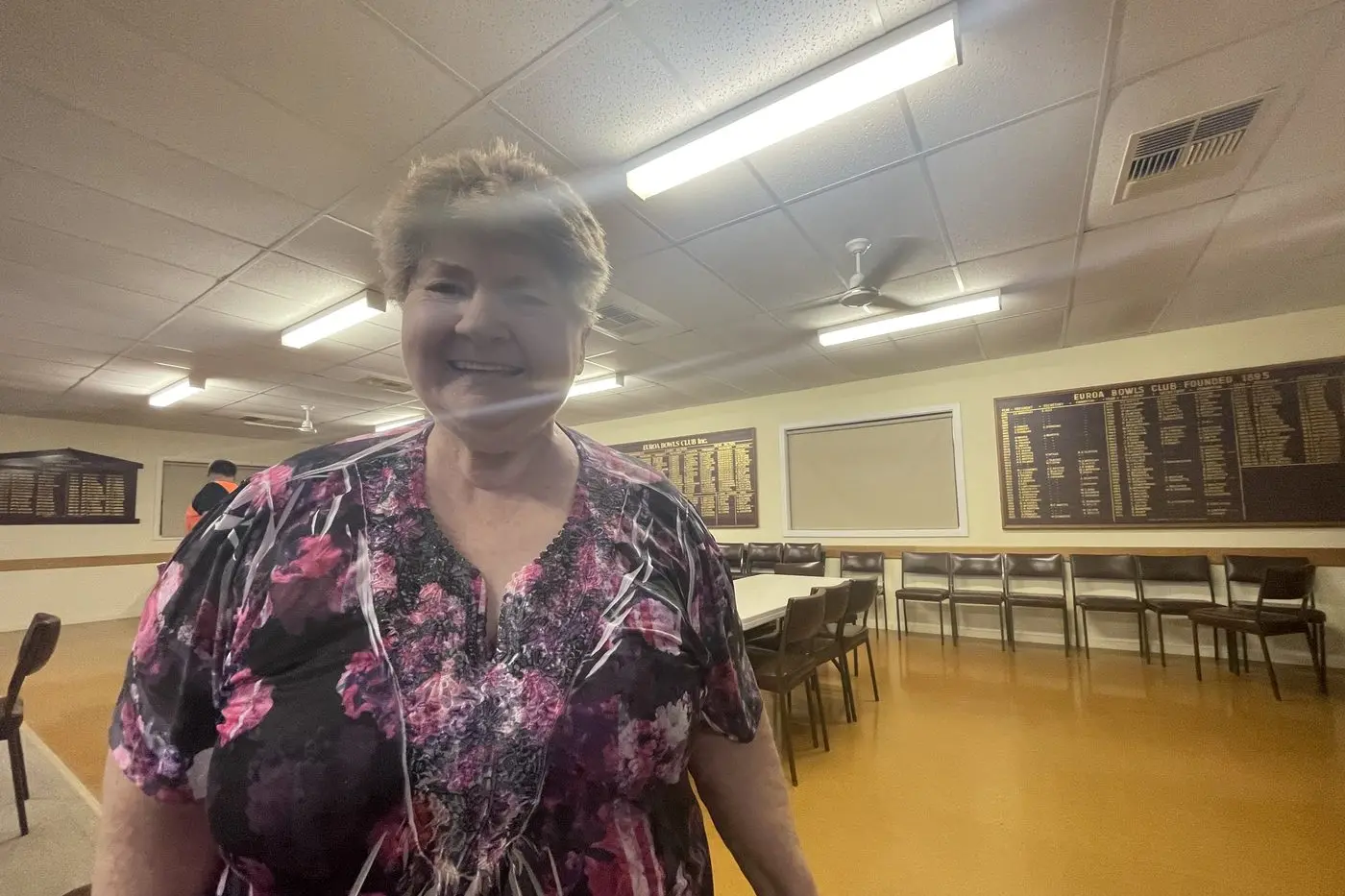 HAPPY: One of the organiser, Sandra Cocking, really enjoyed this business bowls sessions. PHOTO: Clemence Carayol Id:20979