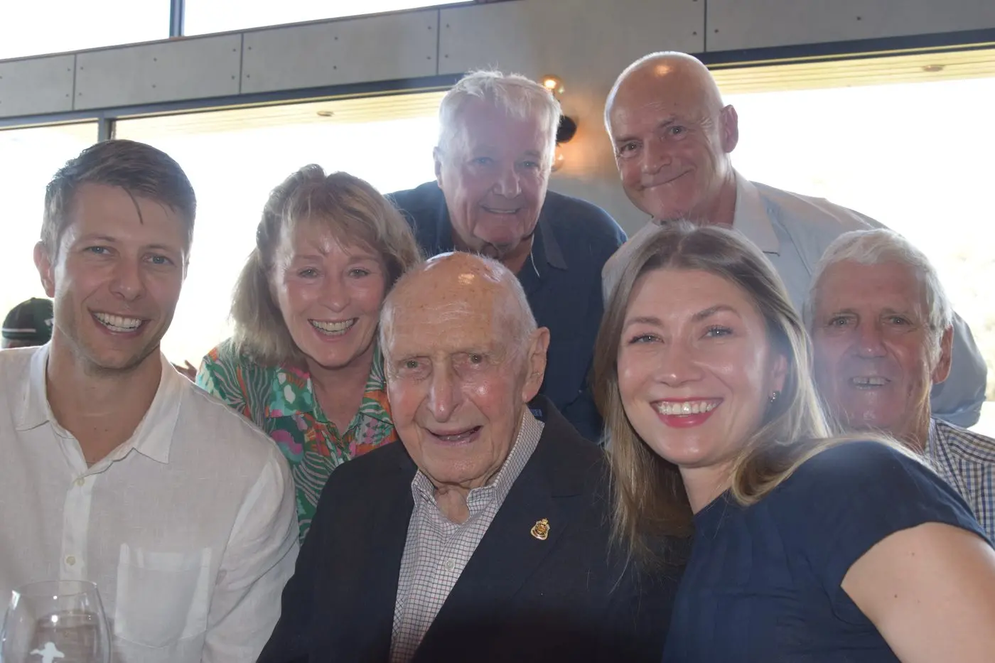 CELEBRATION OF A LIFE TIME: Ted Baghel celebrates his 100th birthday with Alexander Ralton, Suzanne Velk, son John Baghel, Drew Gregory, Ke Ke Ralton and John Stringer. PHOTO: Andy Wilson