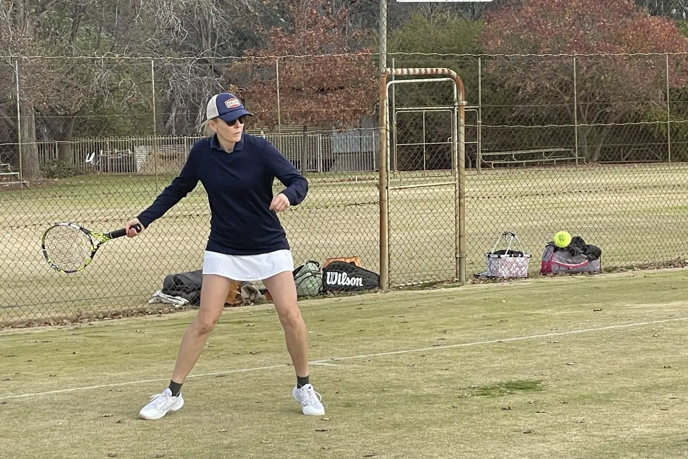 EARLY PREPARATION: Anna Speirs focuses on her forehand, aiming to return strongly and win all her sets.