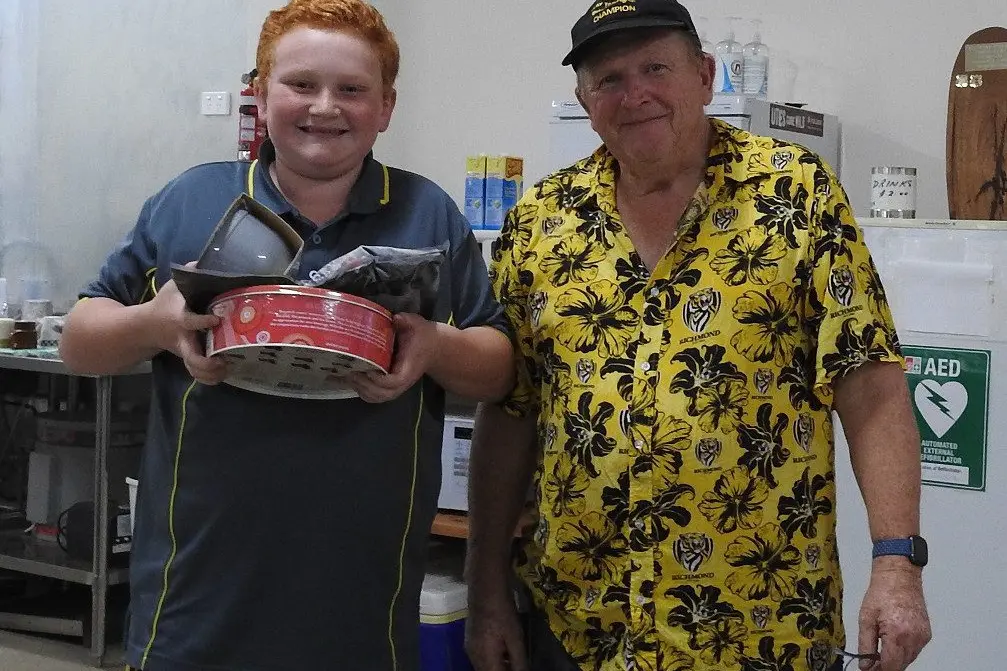 YOUNG SHOT: Owen Spencer, triumphant winner of the Tower Chook Shoot.