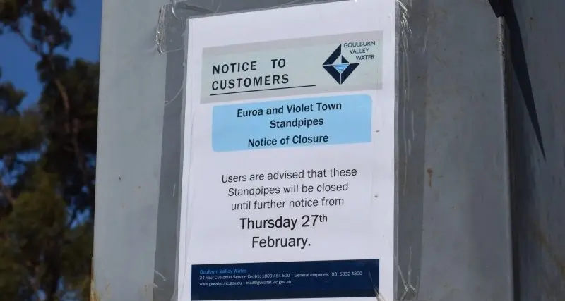 Standpipes closed