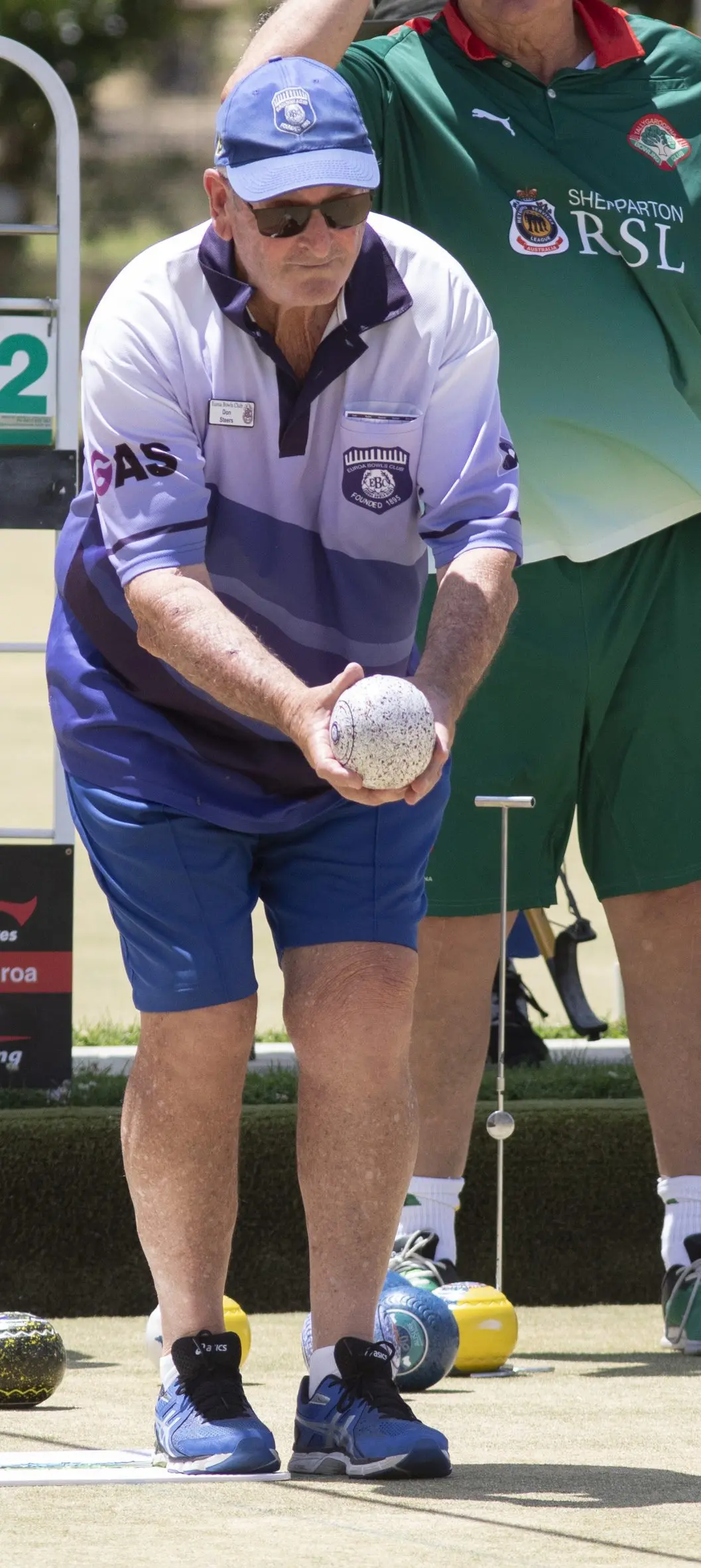 ON TARGET: Don Steers lines up his bowl. PHOTOS: Dale Mann