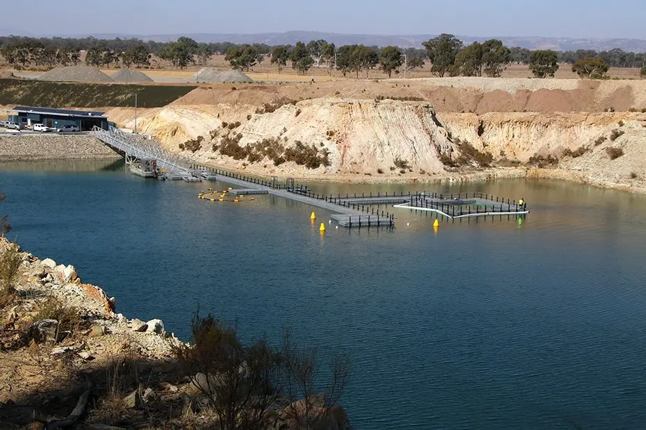 EXPLOSIVE USE FOR A GOLD MINE: Defence Science and Technology Group\\'s Stu Cannon said Nagambie\\'s Underwater Explosive Test Facility is actually a former open cut gold mine. The facility is now used to test explosives and conduct other research. PHOTO: Department of Defense Id:42362