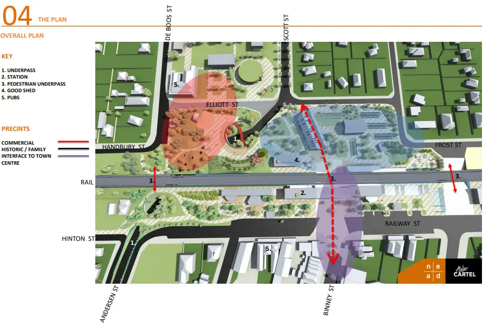 OVERHEAD VIEW: The group says the proposal will look to keep locals \\u201Centhusiatic about the town\\u2019s future\\u201D. IMAGES: Nead Pty Ltd/Atelier Cartel