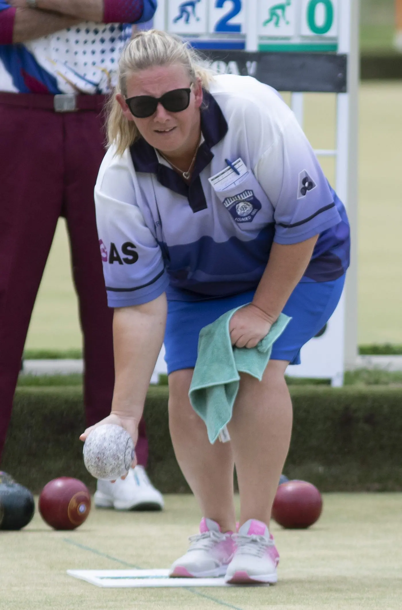 LOCKING ON: Charmaine Reid zeros in on the jack. PHOTOS: Dale Mann.