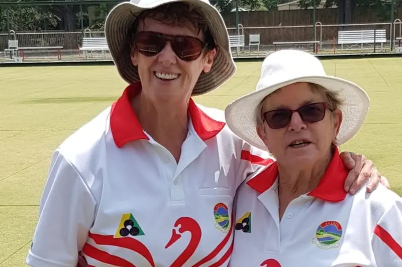 ALL SMILES: The Avenel Bowls Ladies\\u2019 Club Champion Pam Pedder (right) is congratulated by the runner up, Kate Donovan.\\n