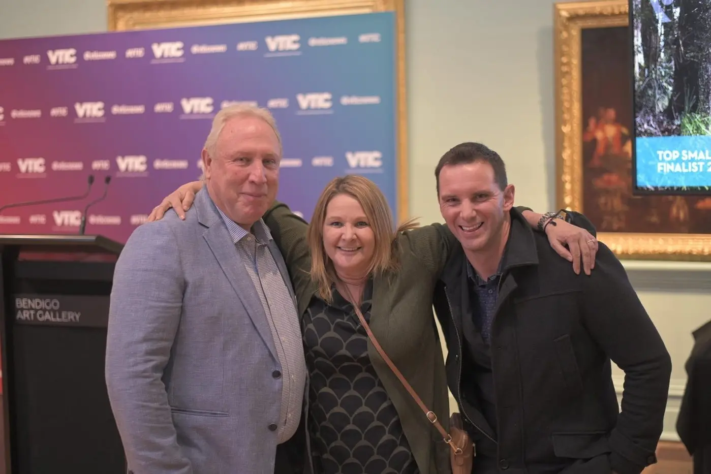 SMALL VICTORY: Strathbogie Shire Council Mayor Chris Raeburn joined Go Nagambie\\u2019s Chrissy McNeil and Lee Rowland at the Victoria Tourism Industry Council - VTIC Awards in Bendigo last week for the awards ceremony.