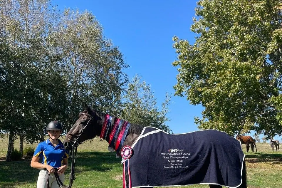 CHAMPION TEAM: Charli Hill riding Duskarado won the 1m senior secondary class.