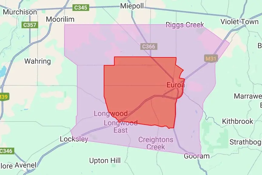 The new restricted (red) and control (mauve) areas are reduced as of Monday last week.