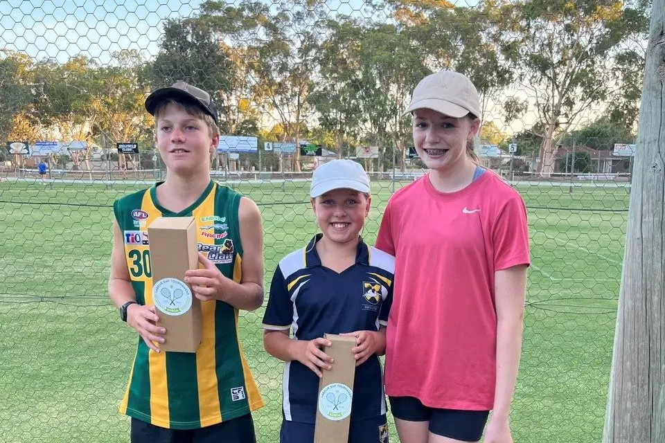 TEAM KOKKINAKIS: Asha Embling, Skye Cameron, and Hunter O\\u2019Bree celebrate their victory in the Section Two grand final.