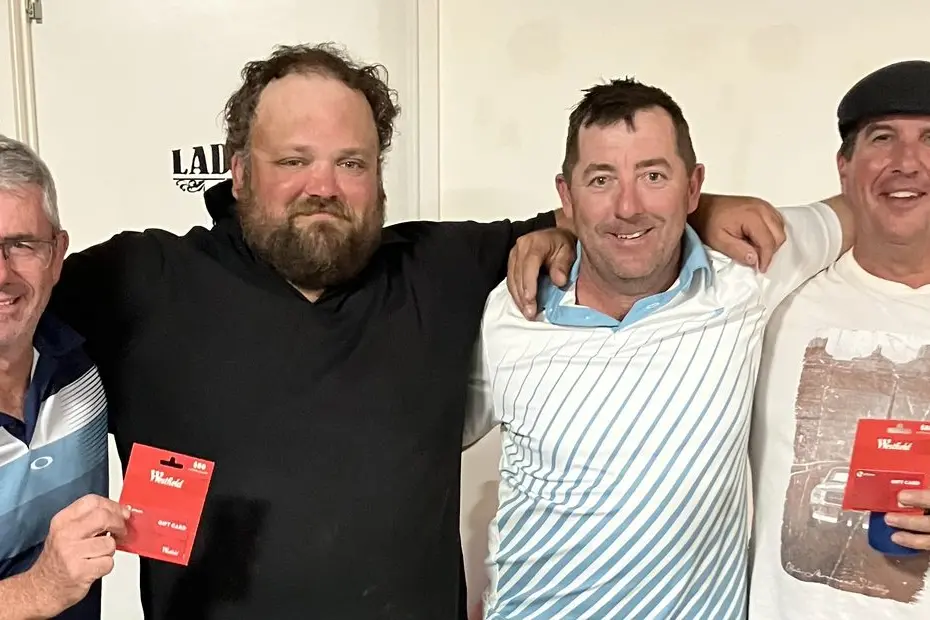 COSTA AMBROSE WINNERS: (Left to Right) Andrew Biggs, Michael Mensfeld, Michael Sloan, and Steve Webster.