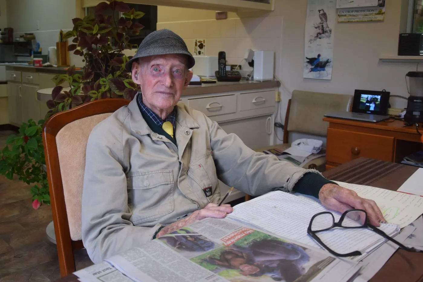 100 YEARS: Arthur Frost pictured at his Euroa Home last week, shortly after his 100th birthday. PHOTO: Darren Chaitman
