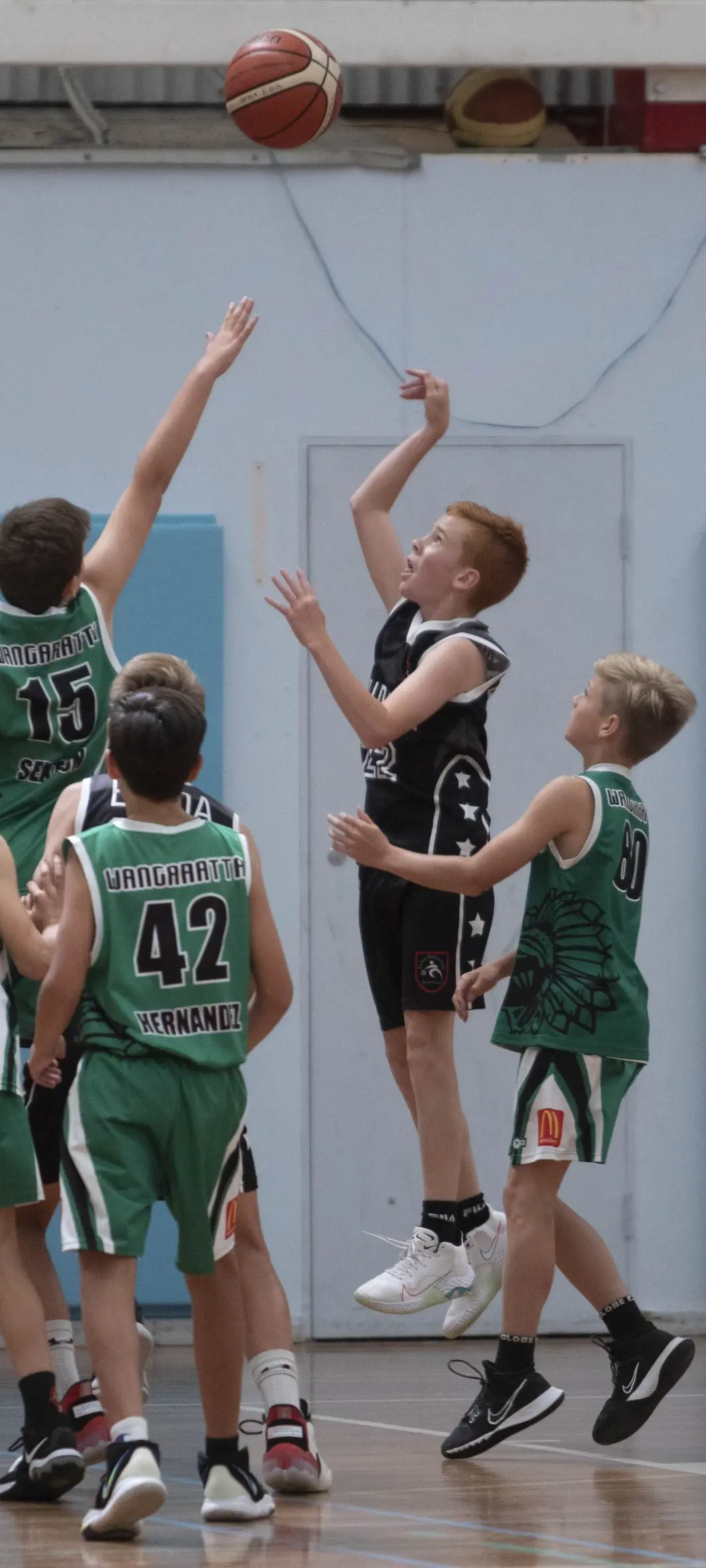 FEET OFF THE GROUND: Max Smyth goes for a goal. PHOTOS: Dale Mann