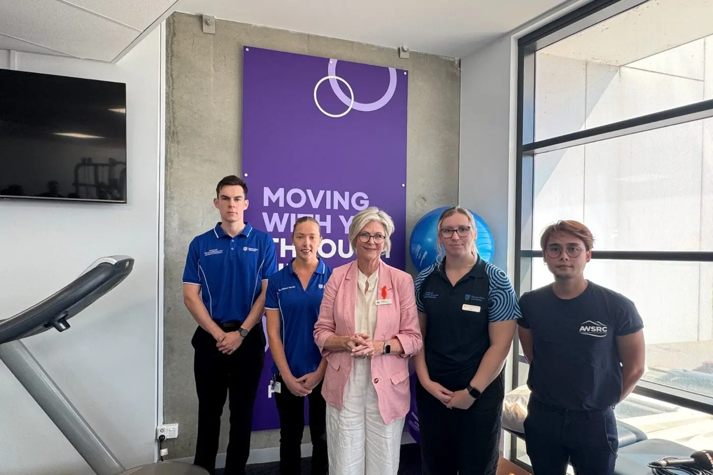 INCLUDE US: Peter Sang, Zoe Lawson, Indi MP Helen Haines, Nicole Martin, and Luan Huynh at Healthfocus Physiotherapy in Wodonga.