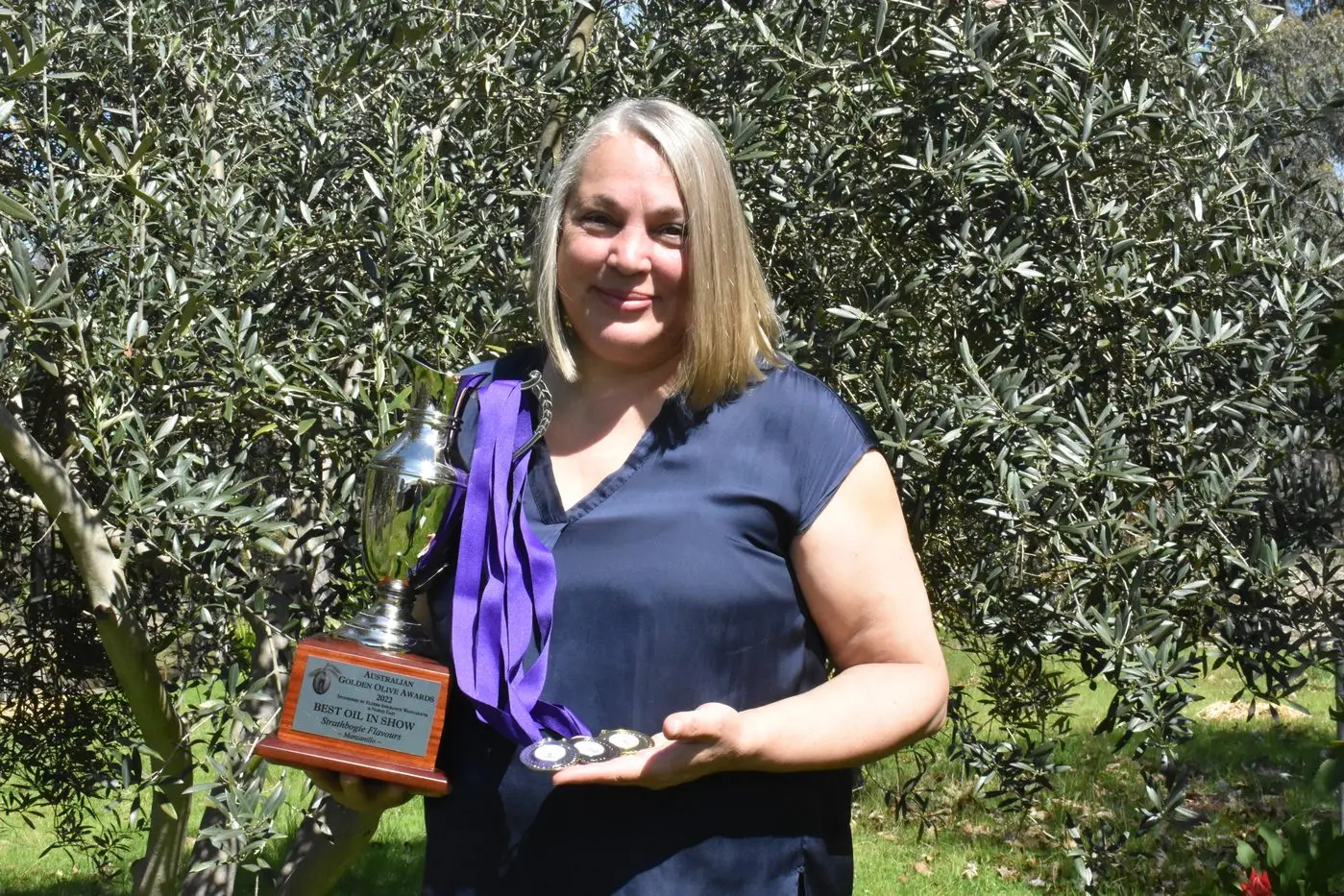 THRILLED: Dijana Cane of Strathbogie Flavors was thrilled at taking out the  top award at this year\\'s Australian Olive Growers Awards. Id:31845