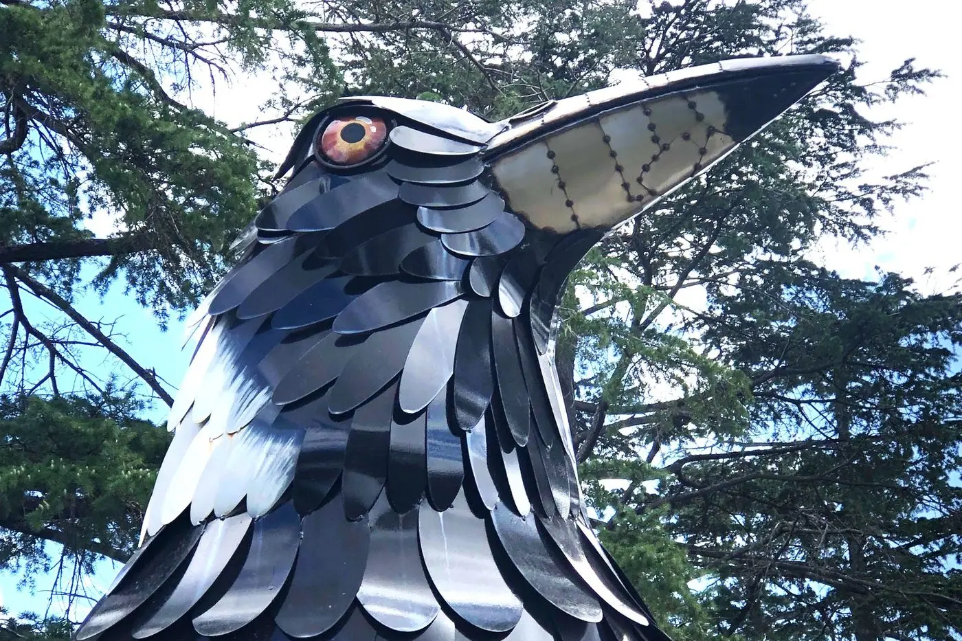 WHERE IT BEGAN: Swoop, the big barrwarrang (magpie), stands tall in Seven Creeks Park. Sculptors and artists can now apply to add to Euroa\\'s public art landscape. PHOTO: Andy Wilson