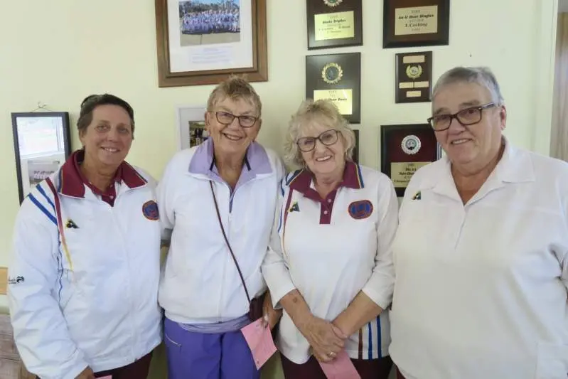 TOURNAMENT WINNERS: The team from Seymour were pleasantly surprised to win this event - Dot Dillon (left), Maureen Prudden, Kaye Tennant and Lois White.