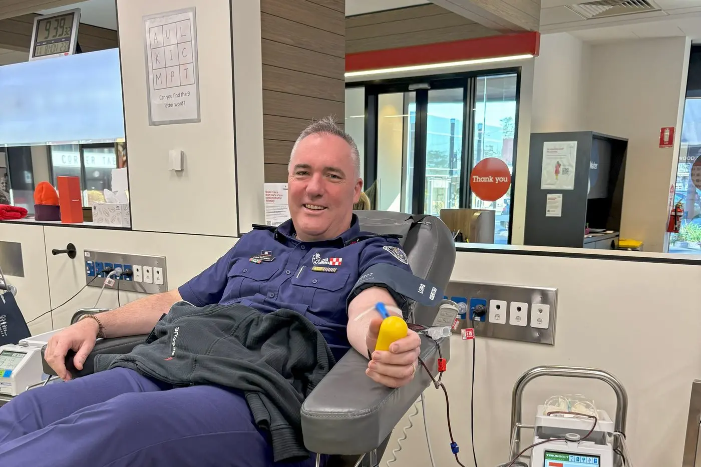 SLEEVES ROLLED UP: CFA chief officer Jason Heffernan is calling on CFA members to donate blood.