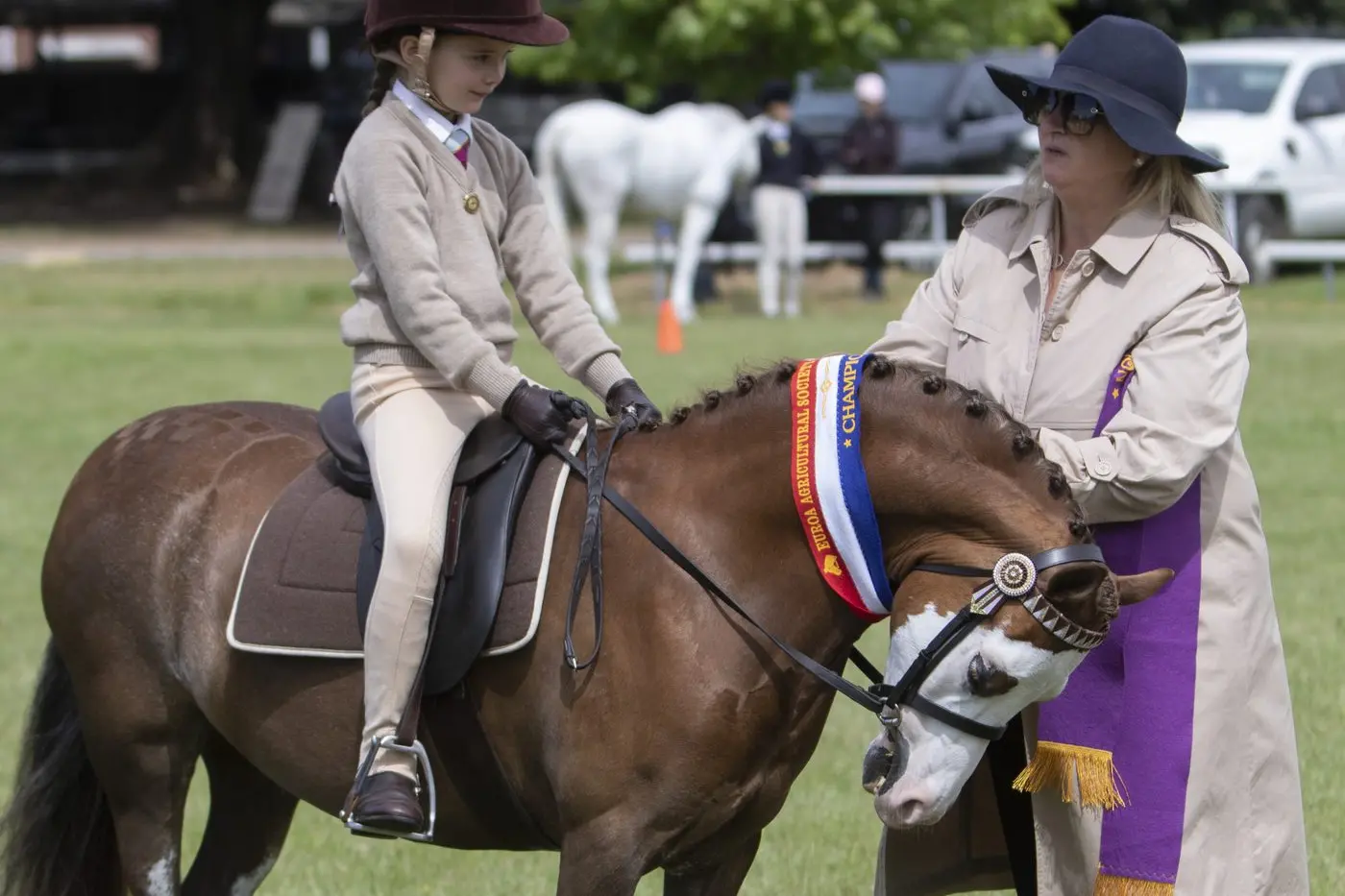 PRESENTING PERFECTION: Kauta Schwartz of Euroa Pony Club Claims Best Presented Club Rider Award with Judge Emma Barlow. PHOTO: Dale Mann