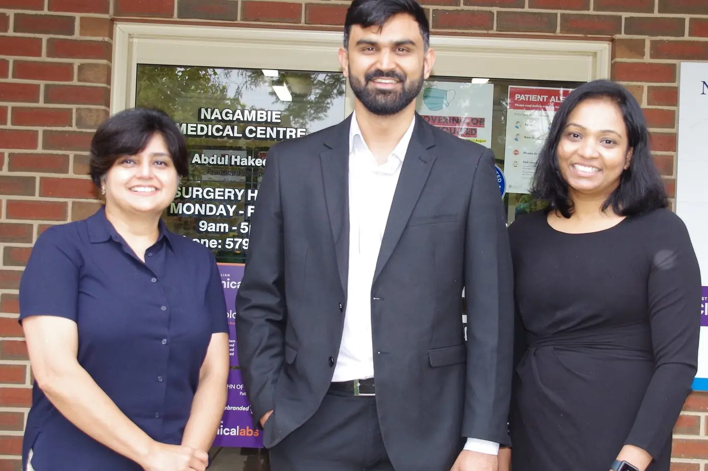 WELCOME ABOARD: Welcoming two new doctors to the Nagambie Medical Centre team, Dr Muhammad Salman and Doctor Achini Perera is Doctor Nahida Khan (Left). PHOTO: Di Grant Id:21159