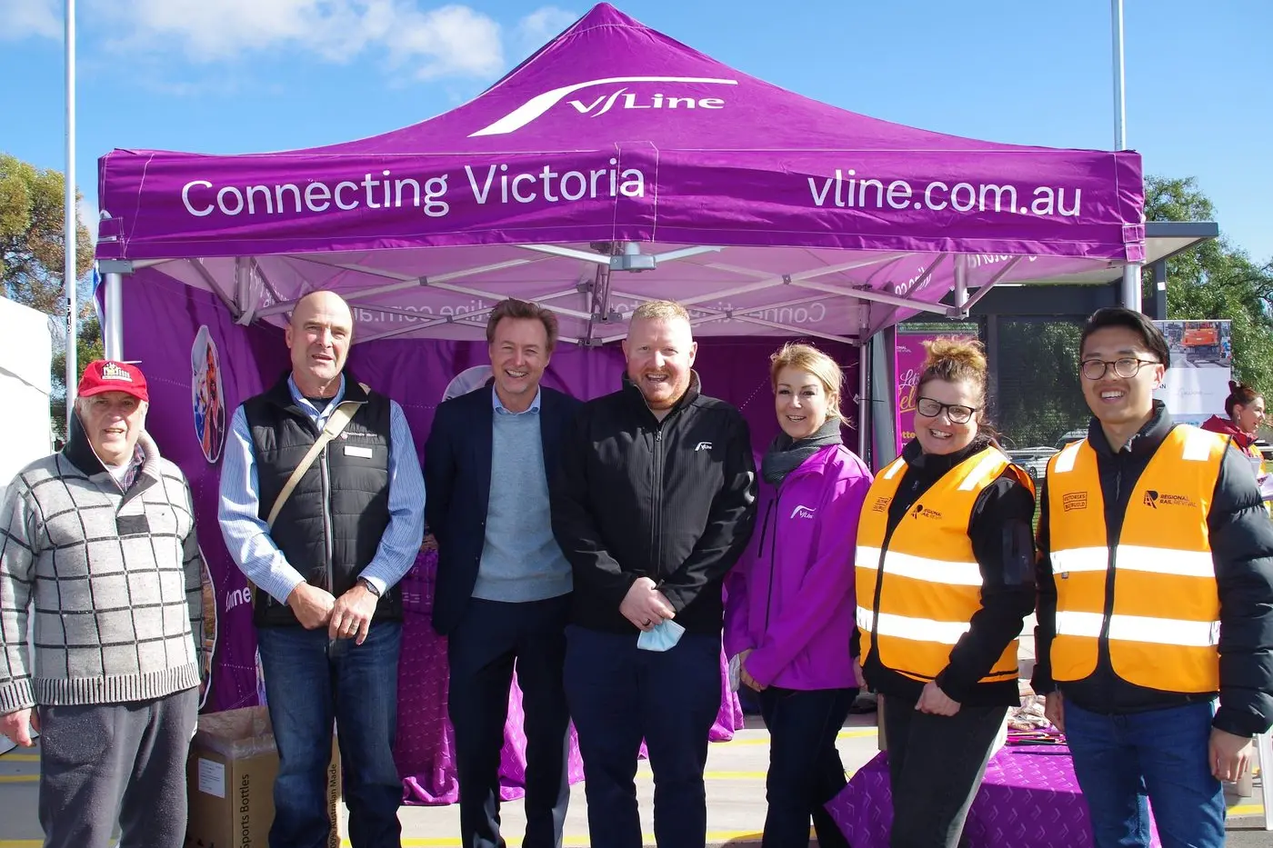 UPGRADES CELEBRATED: The Nagambie train station has unveiled their new improvements at a community celebration held on Friday. Pictured (from left); David Keall of the Nagambie Lakes Men\\'s Shed, Strathbogie Shire councillor David Andrews , delivery director of Regional Rail Revival Ben Henshall, communications advisor for V/Line David Newberry , community engagement advisor Jacinta Addano, Rail Projects Victoria Regional Rail Revival manager communications and stakeholder relations Alison Saunders, and senior communications stakeholder engagement advisor Martin Louey. Id:30389