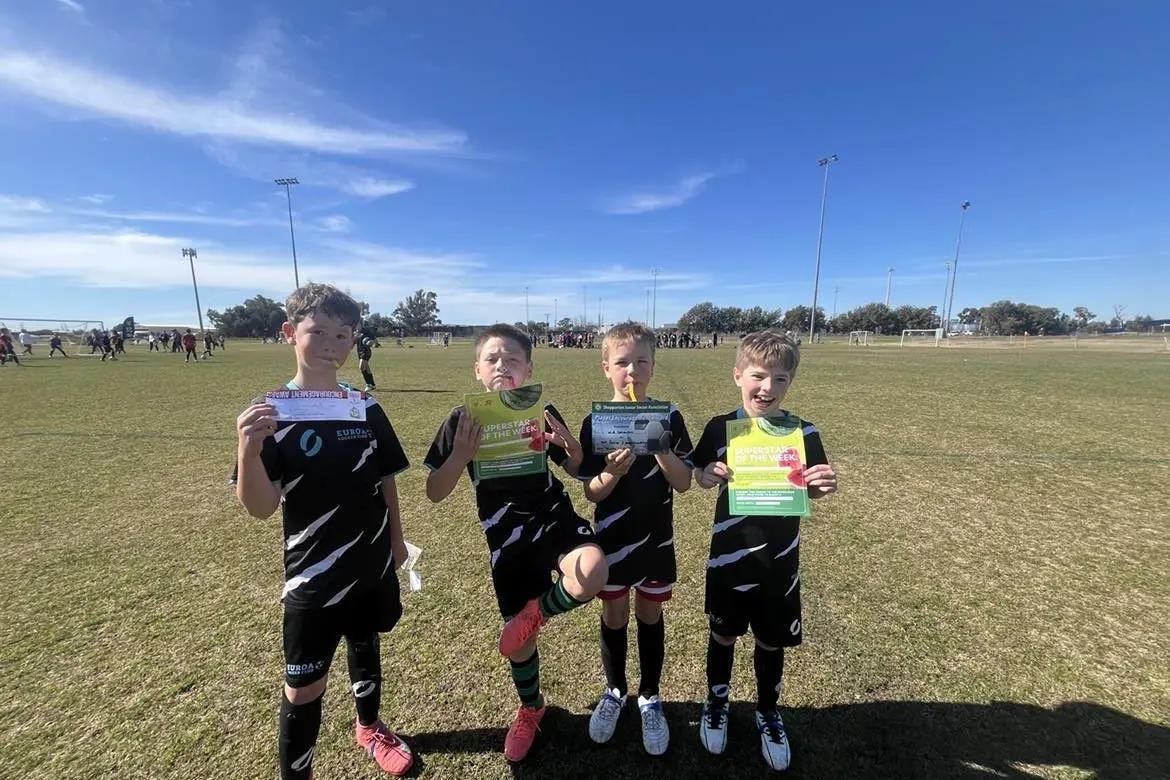 UNDER 10s AWARD WINNERS: Teddy, Motunui, Will C, and Rowan claimed the top honours against Nagambie.