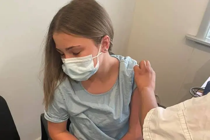 GOOD JOB: On the day of turning 12, elligible age to get vaccinated against COVID\\u201319, Charlee Rieusset made the best decision for her health and her loved one\\'s sake and got vaccinated with Pfizer. PHOTO: Bec Rieusset
