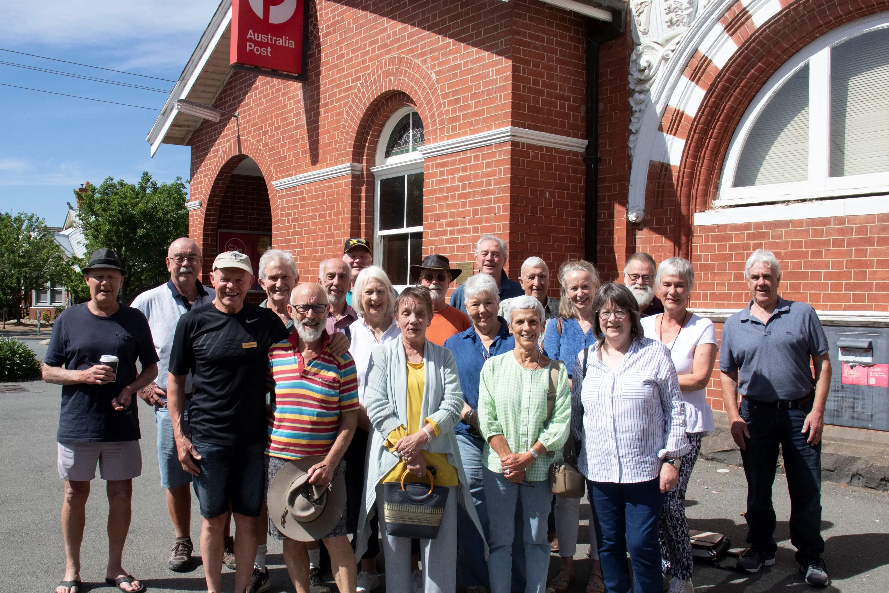 <p>A QUORUM BEFORE COFFEE: The starting troupe of the class of 1965 met on Saturday morning before a weekend filled with events to make the most of a unique get together. Organiser Helen Sefton (eighth from left) said the weekend was a great success. PHOTO: Dale Mann</p>\\n