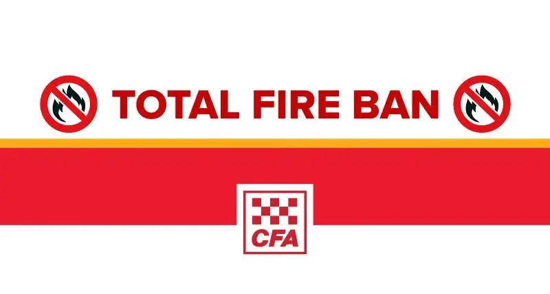 Total Fire Ban for North East and North Central on Monday