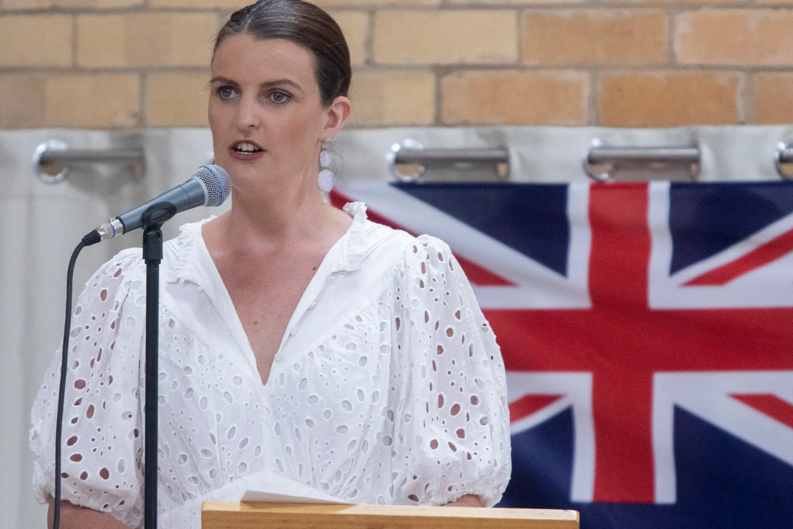 <p>WHAT IT MEANS: Annabelle Cleeland gave a heartfelt speech on 26 January. PHOTO: Dale Mann</p>\\n