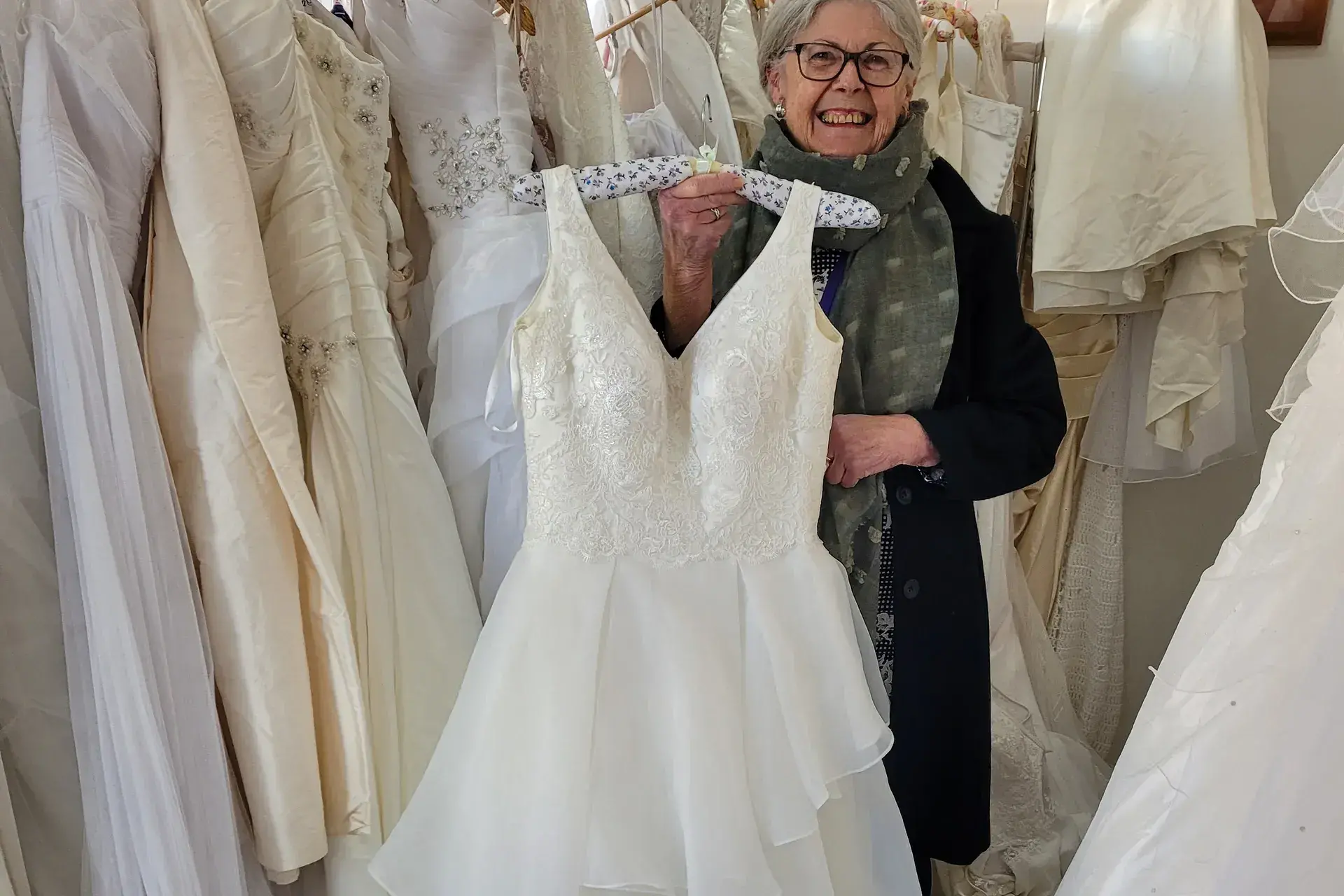 <p>GONE: Chiltern volunteer Shayne Prater showcased last year one of the many debutante dresses from \\u2018Dreams Can Come True Formal Wear Hire\\u2019 with the dresses no longer available in Chiltern. PHOTO: Coral Cooksley</p>\\n
