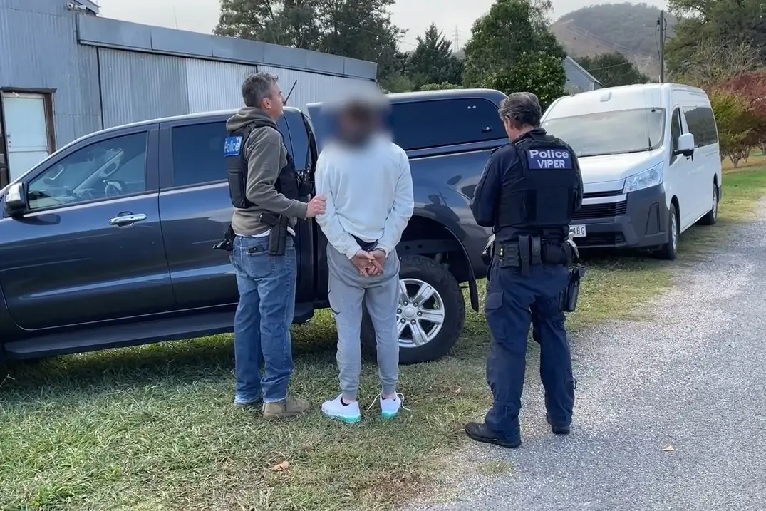<p>TAKEN AWAY: A 32-year-old Lavington man was arrested in Gapsted on Wednesday 6 May as part of a major cross-border police operation targeting organised criminal entities. PHOTO: Victoria Police</p>\\n