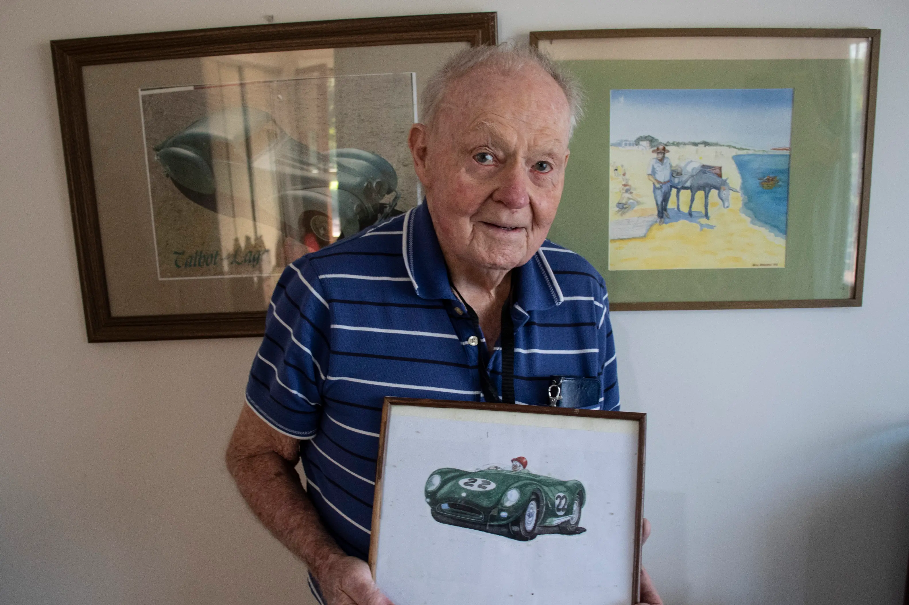 <p>MANY TALENTS: Bill Sheehan with some of his sketches and watercolours. PHOTO: Dale Mann</p>\\n