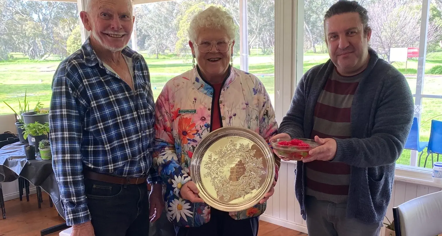 Roberta takes the tray